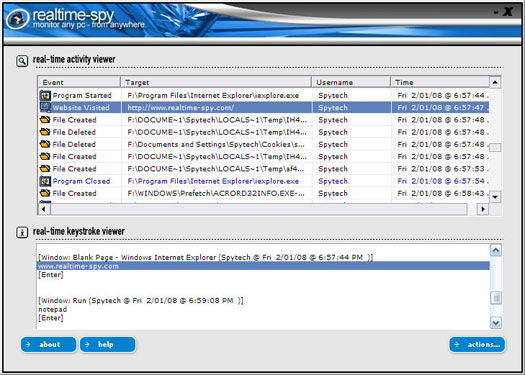 Realtime-Spy Activity Viewer