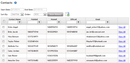 StealthGenie Contacts Log